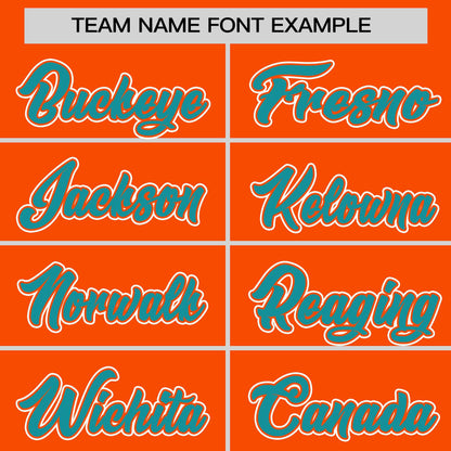 Custom Orange Aqua Personalized Half Stripe Design Authentic Baseball Jersey