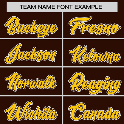 Custom Brown Gold Personalized Half Stripe Design Authentic Baseball Jersey