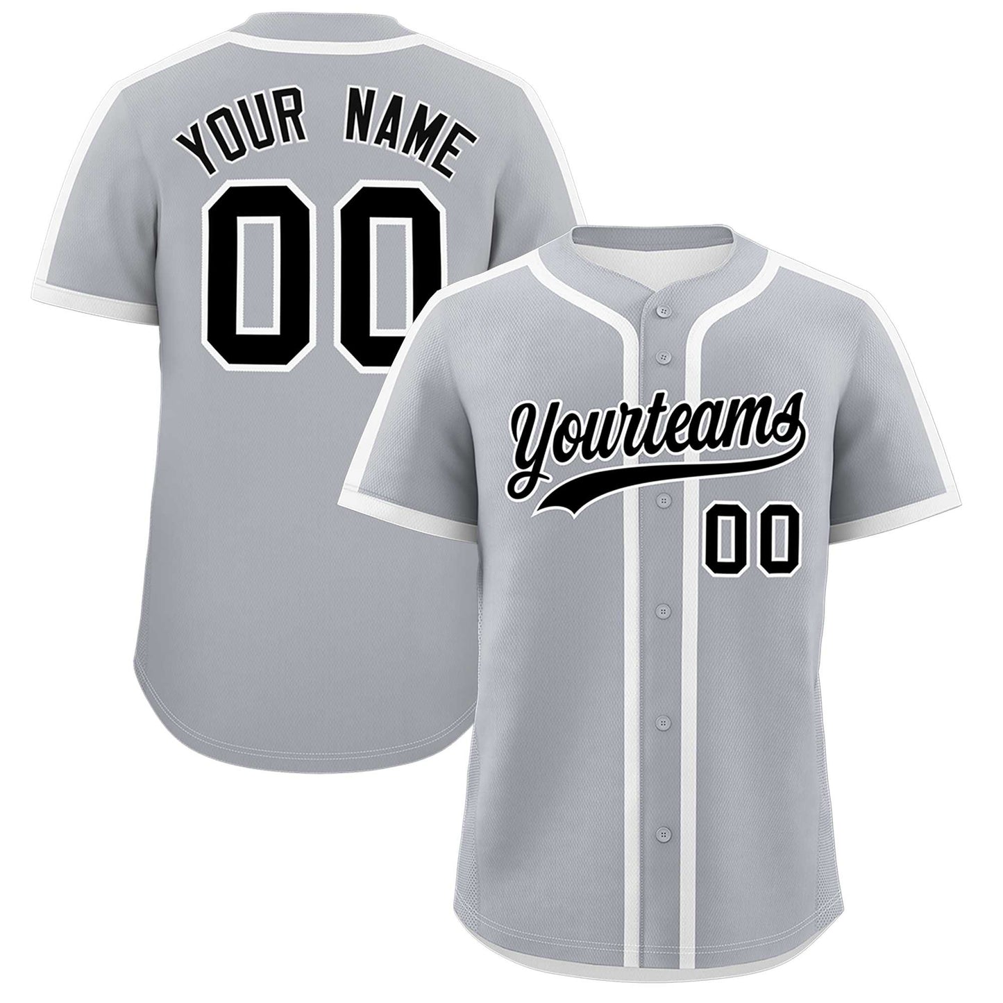 Custom Gray White Personalized Classic Authentic Baseball Jersey