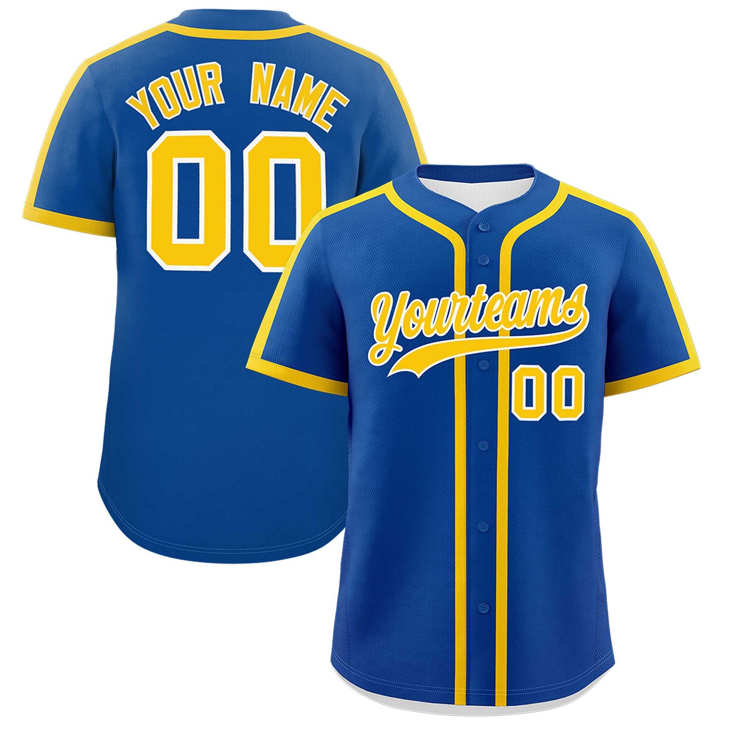 Custom Royal Gold Personalized Classic Authentic Baseball Jersey