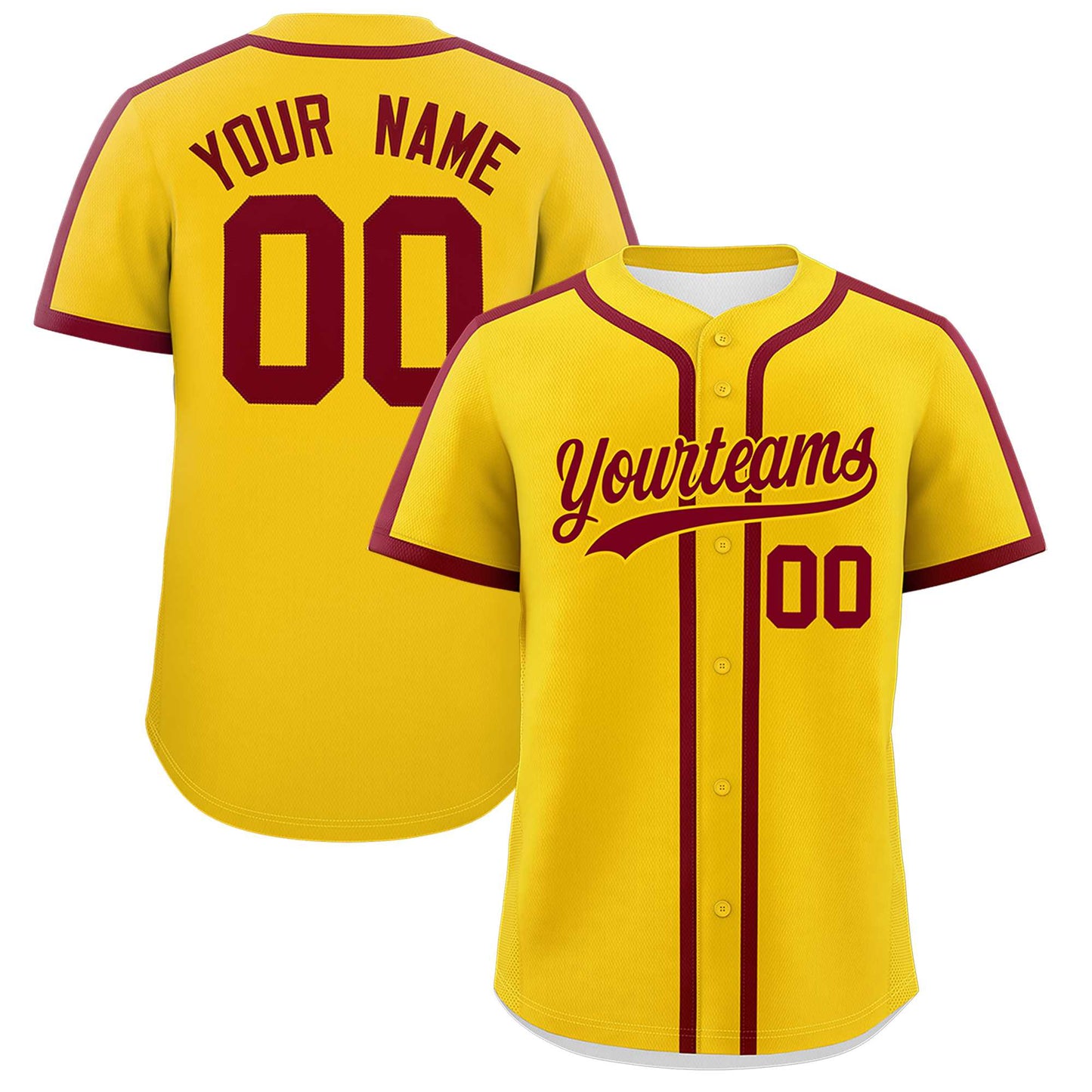 Custom Gold Crimson Personalized Classic Authentic Baseball Jersey