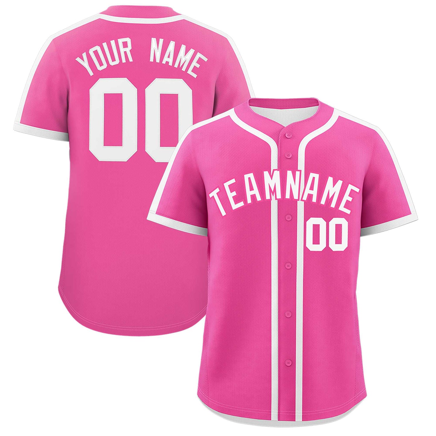 Custom Pink White Personalized Classic Authentic Baseball Jersey