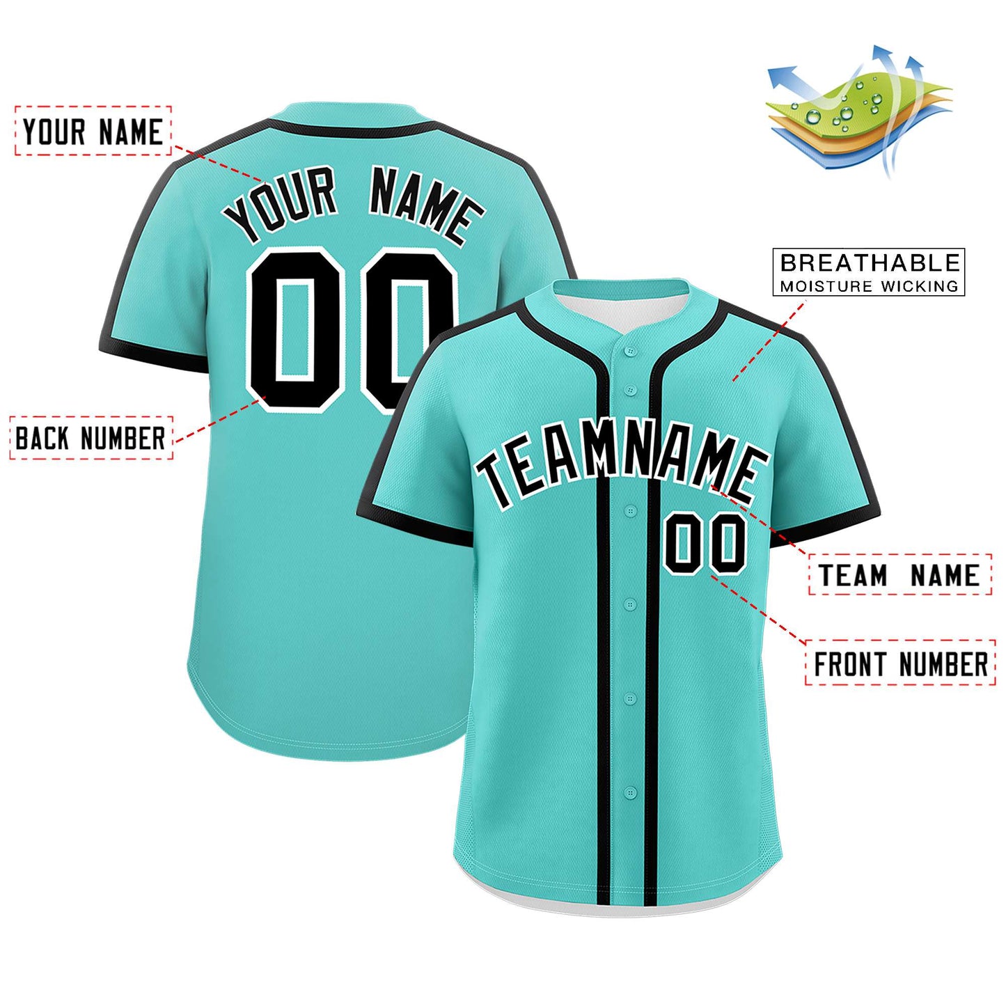 Custom Bright Green Black Personalized Classic Authentic Baseball Jersey