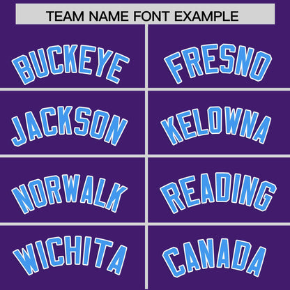 Custom Purple Powder Blue Personalized Classic Authentic Baseball Jersey