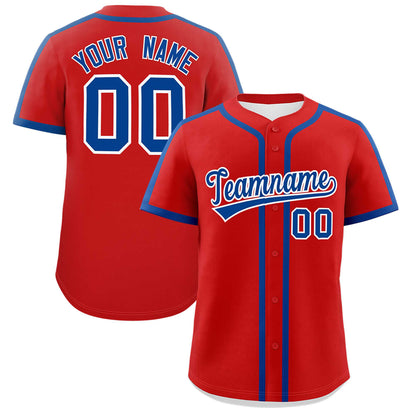 Custom Red Royal Personalized Classic Authentic Baseball Jersey