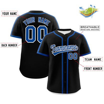 Custom Black Royal Personalized Classic Authentic Baseball Jersey