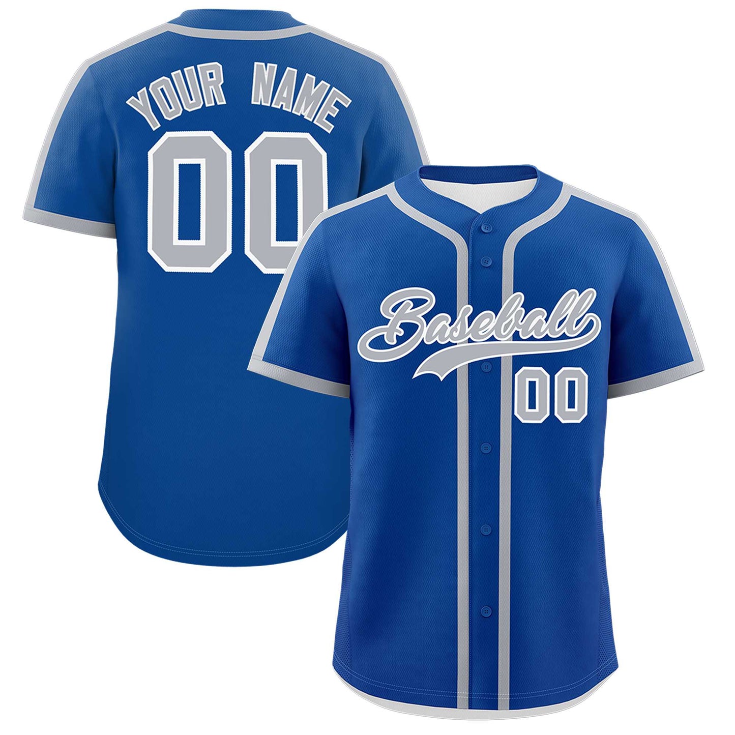 Custom Royal Gray Personalized Classic Authentic Baseball Jersey