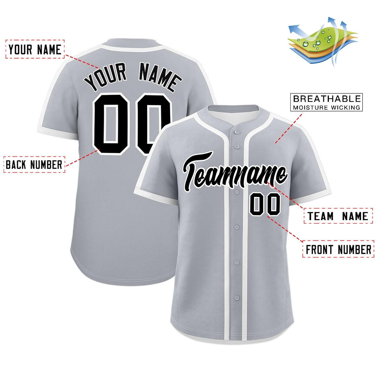 Custom Gray White Personalized Classic Authentic Baseball Jersey