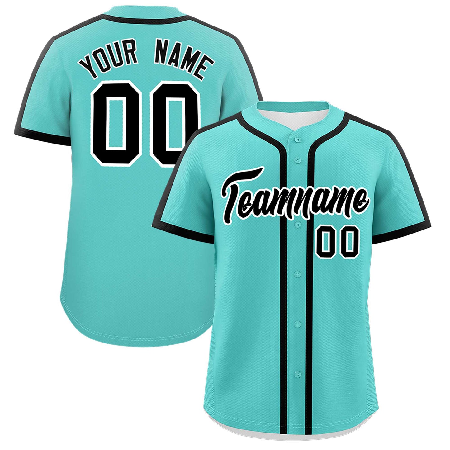 Custom Bright Green Black Personalized Classic Authentic Baseball Jersey