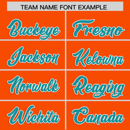 Custom Orange Aqua Personalized Classic Authentic Baseball Jersey