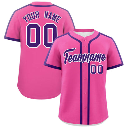 Custom Pink Purple Personalized Classic Authentic Baseball Jersey