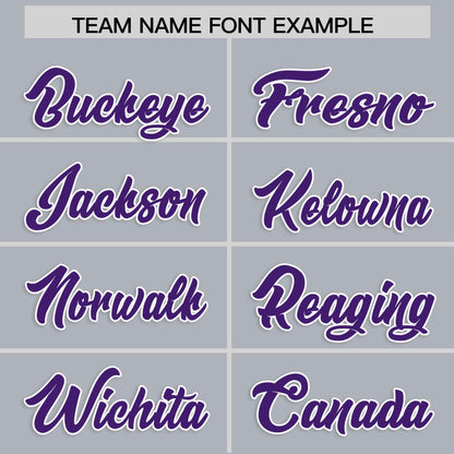 Custom Gray Purple Personalized Classic Authentic Baseball Jersey