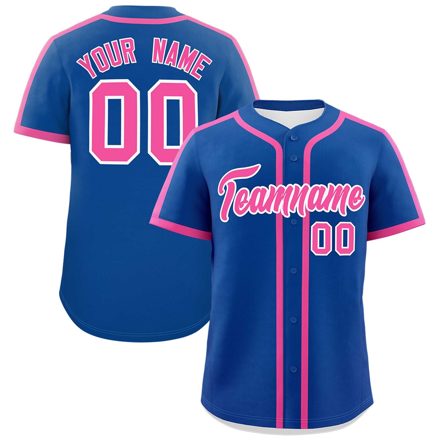 Custom Royal Pink Personalized Classic Authentic Baseball Jersey