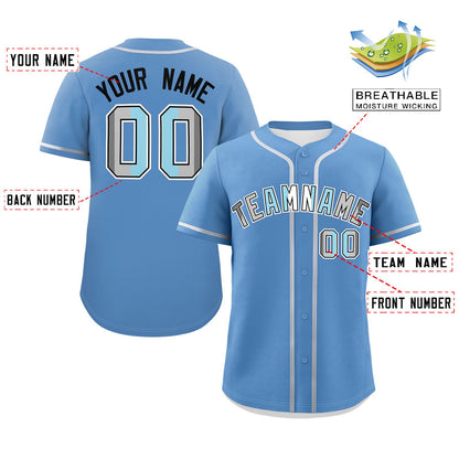 Custom Light Blue Demiboy For Pride Month Classic Style Authentic Baseball Jersey