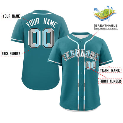 Custom Aqua Demiboy For Pride Month Classic Style Authentic Baseball Jersey