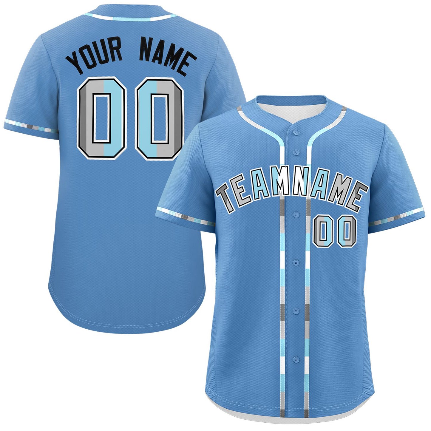 Custom Light Blue Demiboy For Pride Month Classic Style Authentic Baseball Jersey