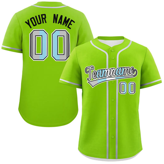 Custom Neon Green Demiboy For Pride Month Classic Style Authentic Baseball Jersey