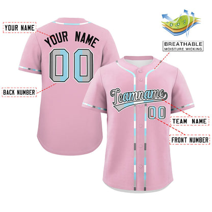 Custom Light Pink Demiboy For Pride Month Classic Style Authentic Baseball Jersey