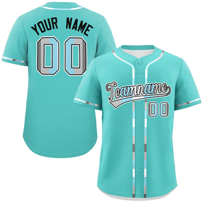 Custom Aqua Demiboy For Pride Month Classic Style Authentic Baseball Jersey