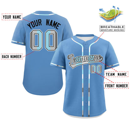 Custom Light Blue Demiboy For Pride Month Classic Style Authentic Baseball Jersey