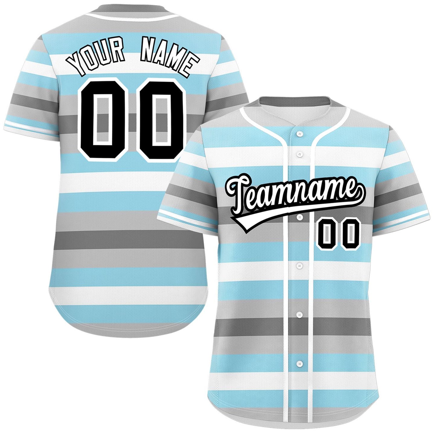 Custom Gray Powder Blue-White Demiboy For Pride Month Color Block Authentic Baseball Jersey