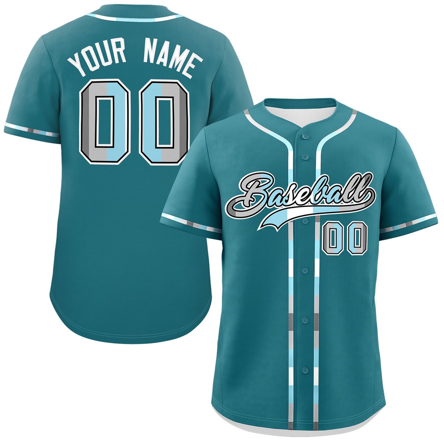 Custom Aqua Demiboy For Pride Month Classic Style Authentic Baseball Jersey