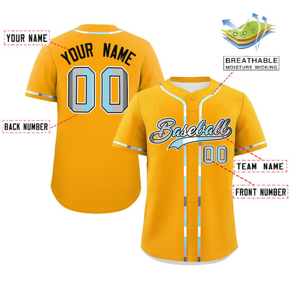 Custom Yellow Demiboy For Pride Month Classic Style Authentic Baseball Jersey