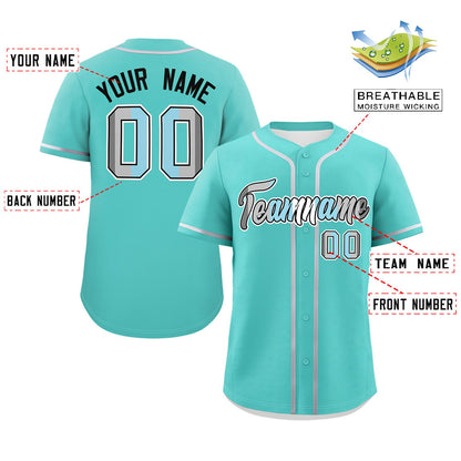 Custom Aqua Demiboy For Pride Month Classic Style Authentic Baseball Jersey