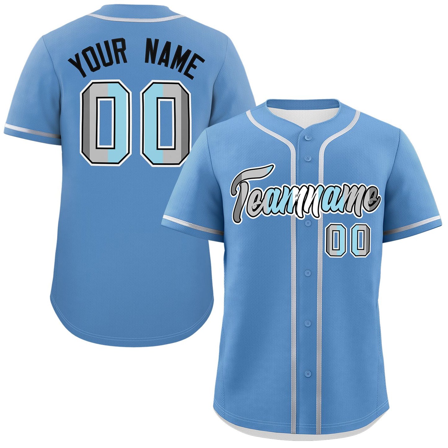 Custom Light Blue Demiboy For Pride Month Classic Style Authentic Baseball Jersey