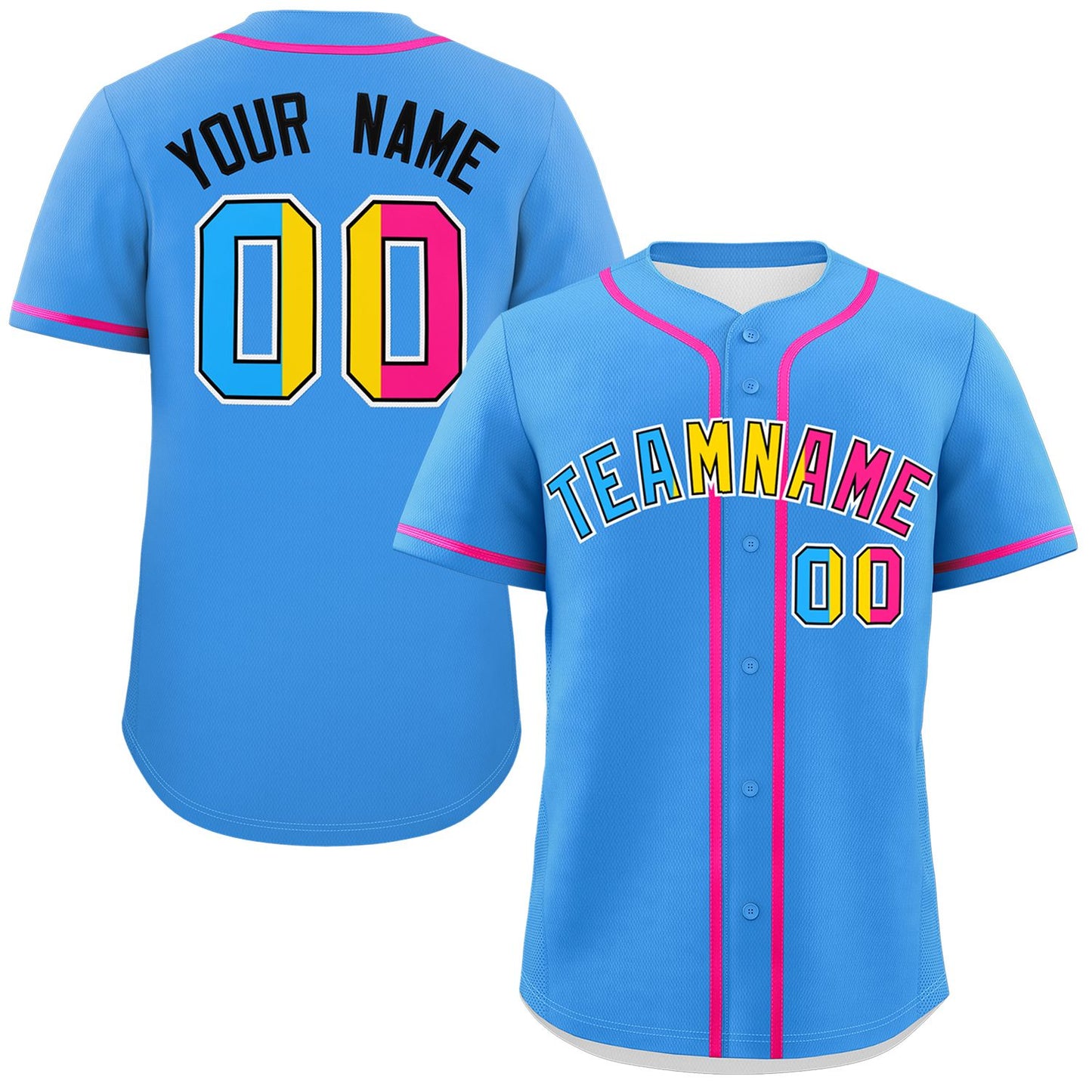 Custom Powder Blue Pansexuality For Pride Month Classic Style Authentic Baseball Jersey