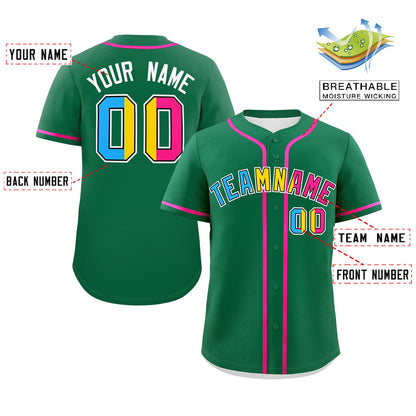 Custom Kelly Green Pansexuality For Pride Month Classic Style Authentic Baseball Jersey