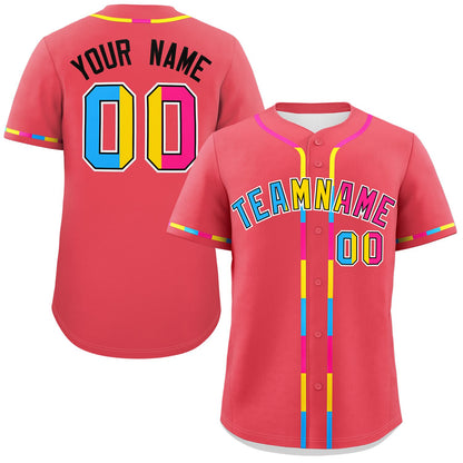 Custom Light Red Pansexuality For Pride Month Classic Style Authentic Baseball Jersey