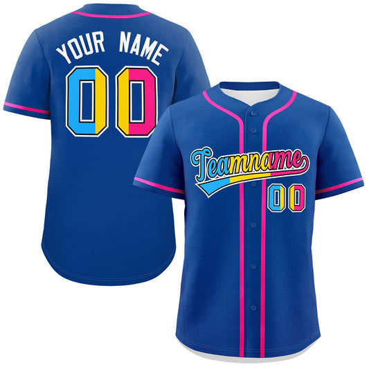 Custom Royal Pansexuality For Pride Month Classic Style Authentic Baseball Jersey