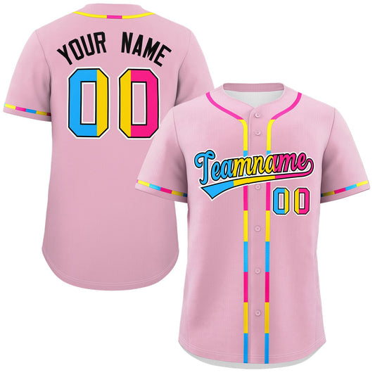 Custom Light Pink Pansexuality For Pride Month Classic Style Authentic Baseball Jersey