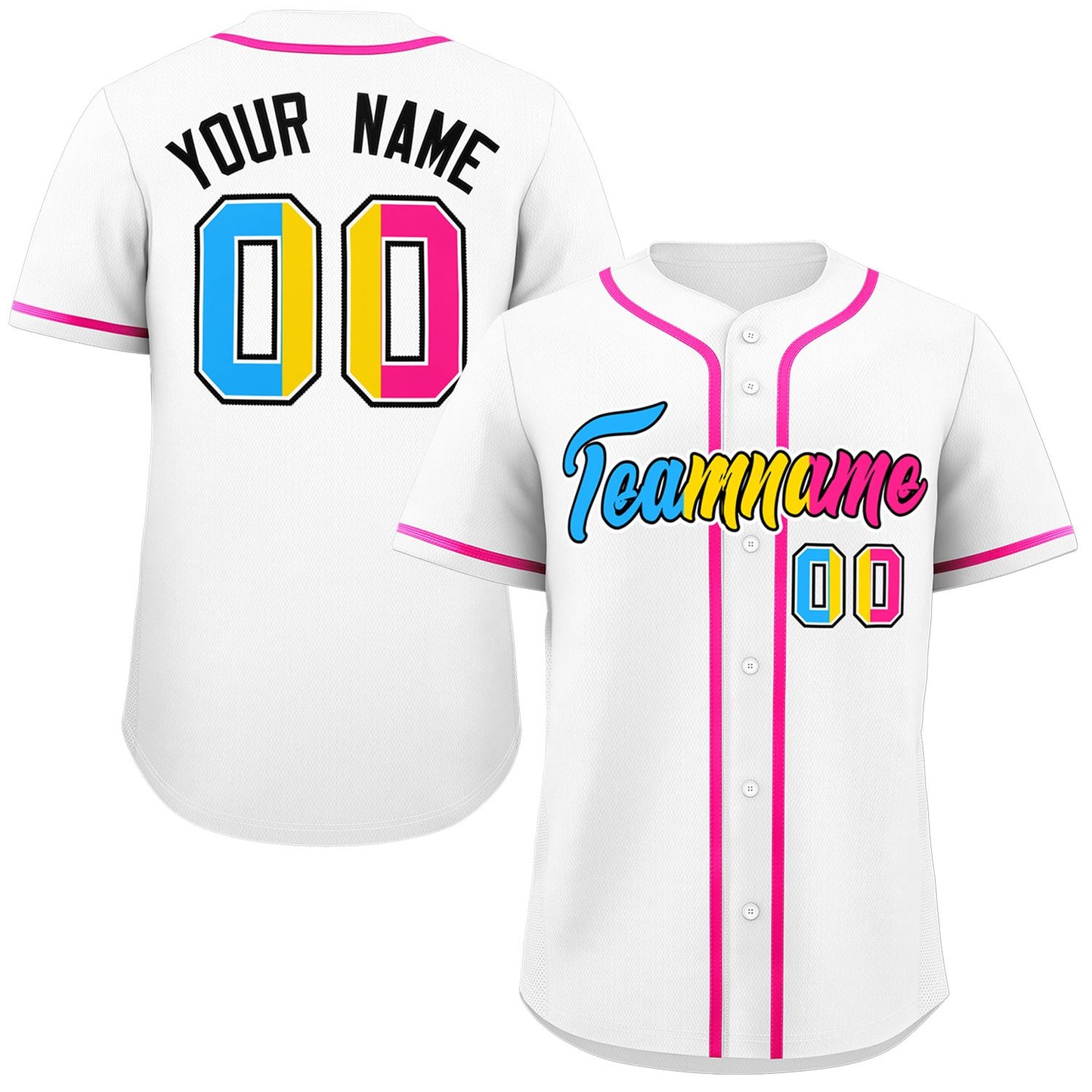 Custom White Pansexuality For Pride Month Classic Style Authentic Baseball Jersey