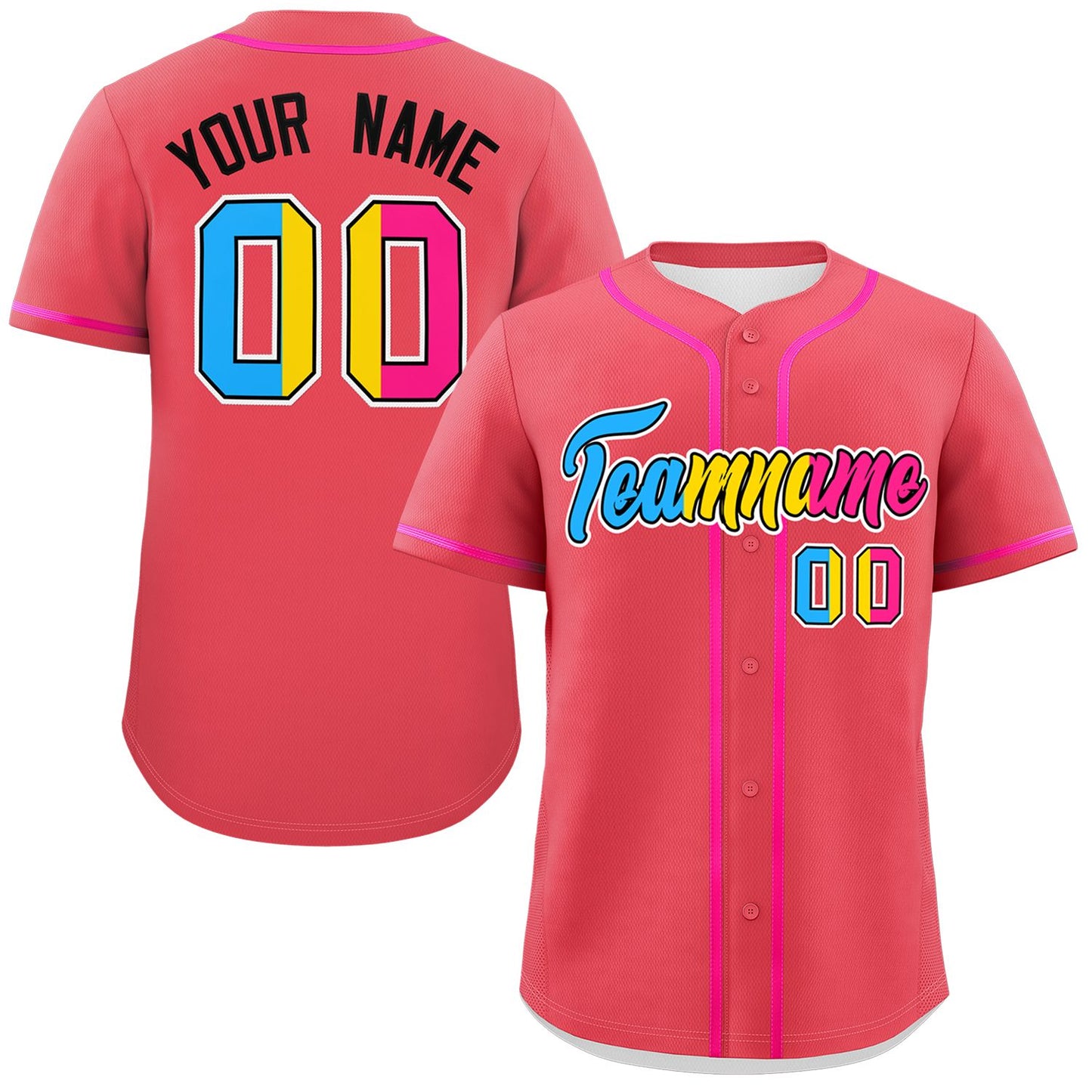 Custom Light Red Pansexuality For Pride Month Classic Style Authentic Baseball Jersey