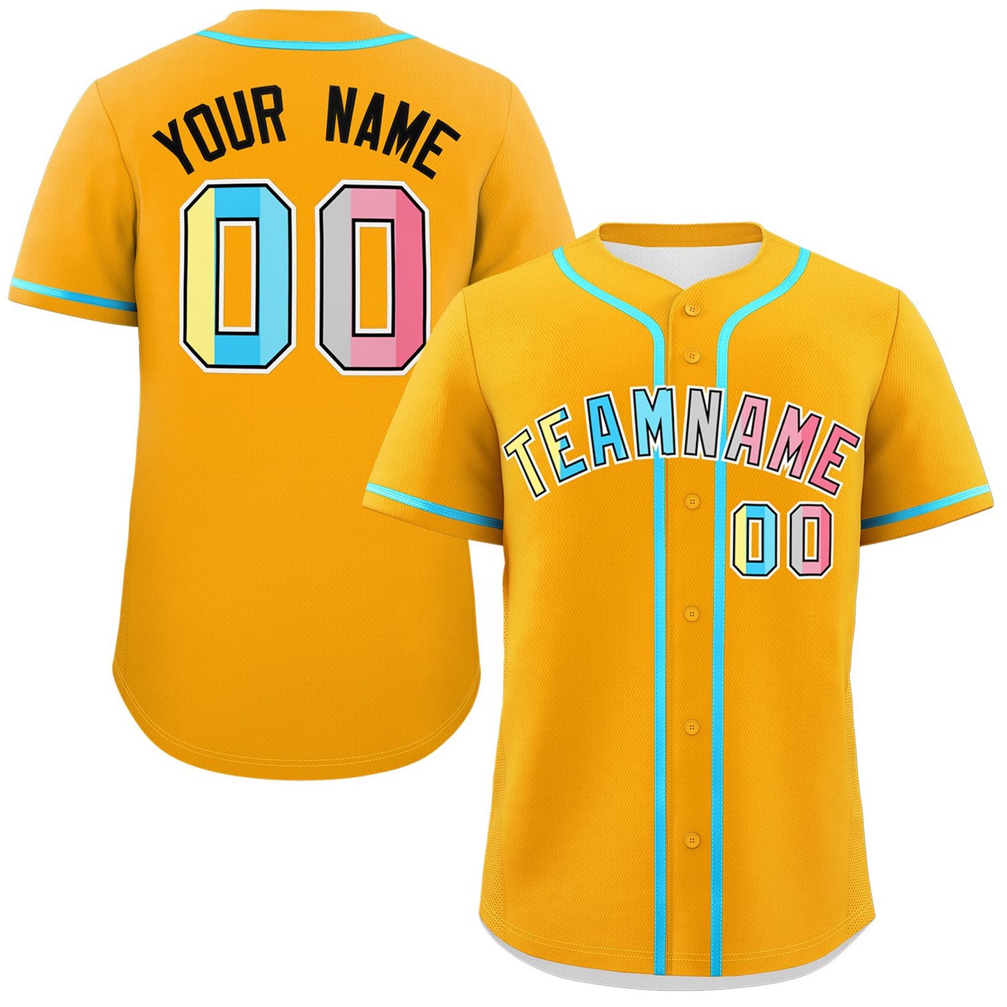 Custom Yellow Genderflux For Pride Month Classic Style Authentic Baseball Jersey