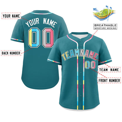 Custom Aqua Genderflux For Pride Month Classic Style Authentic Baseball Jersey