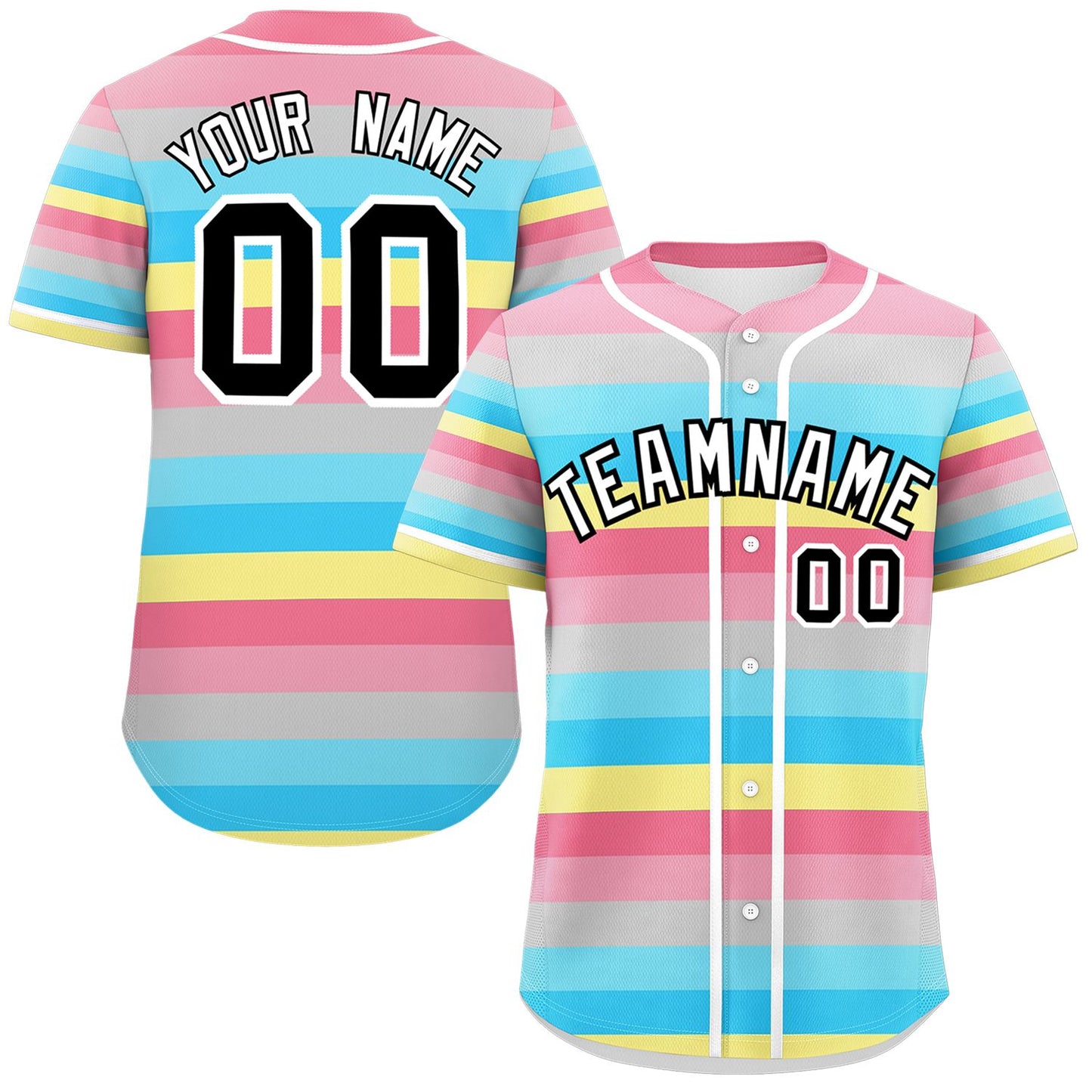 Custom Rainbow Genderflux For Pride Month Color Block Authentic Baseball Jersey