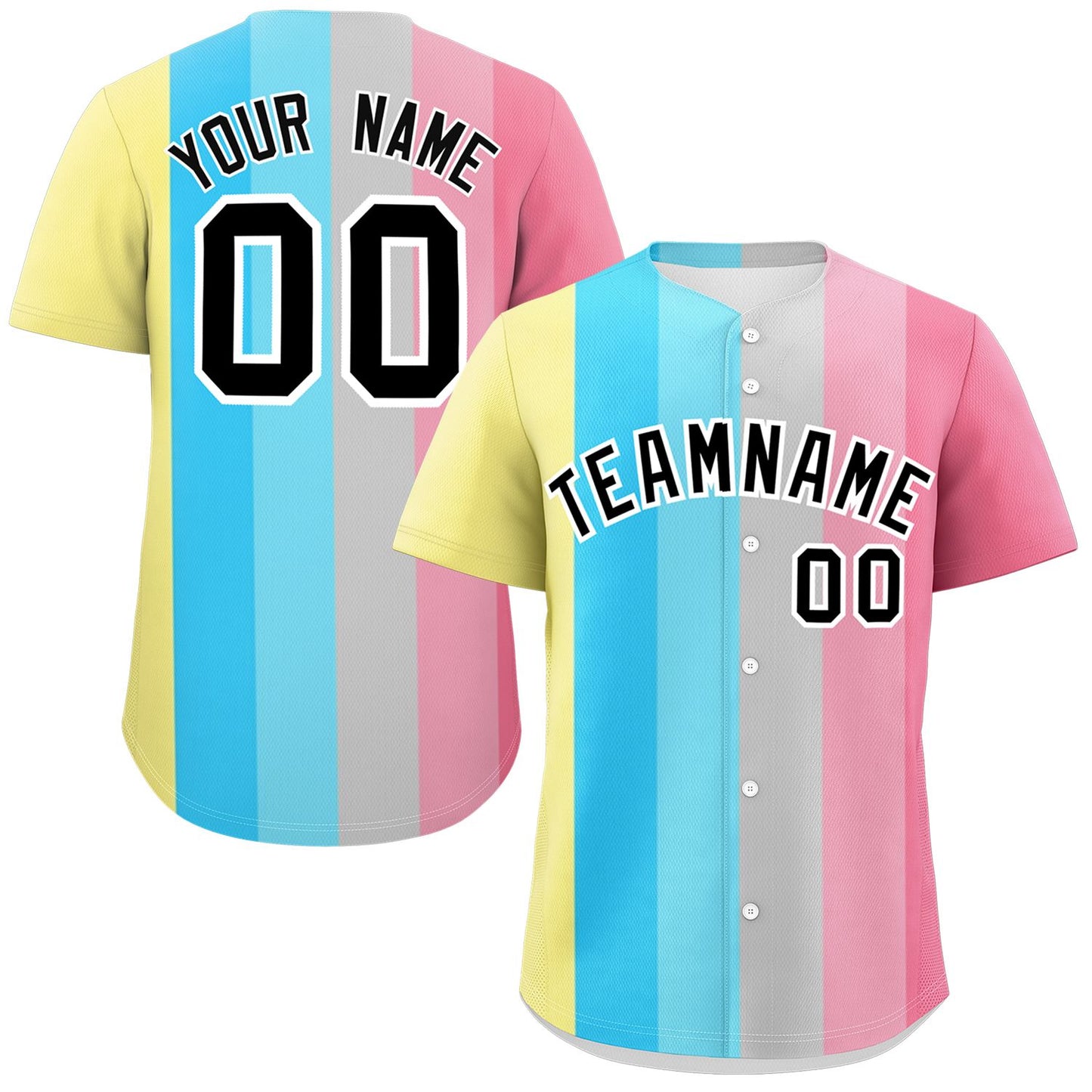 Custom Rainbow Genderflux For Pride Month Color Block Authentic Baseball Jersey