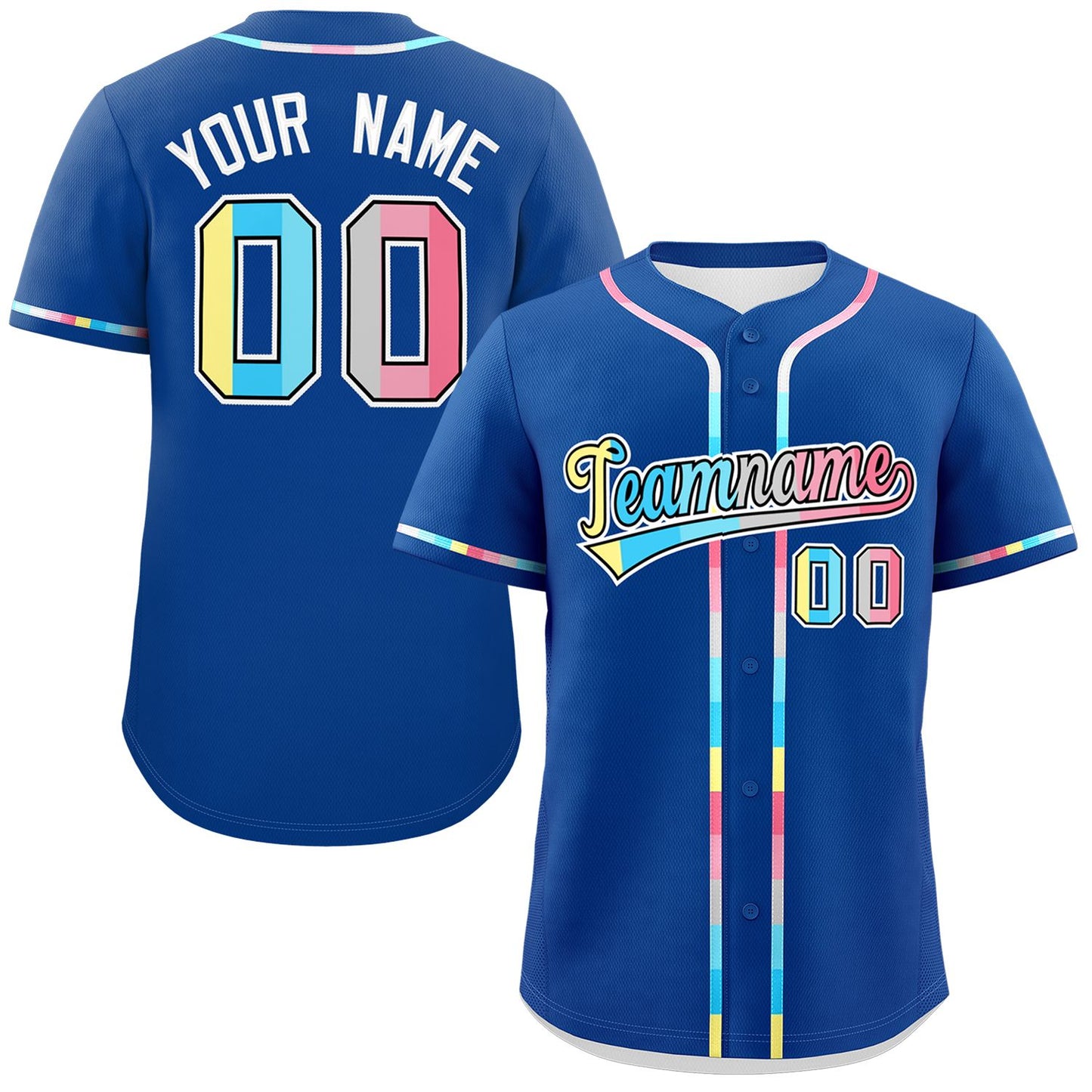 Custom Royal Genderflux For Pride Month Classic Style Authentic Baseball Jersey