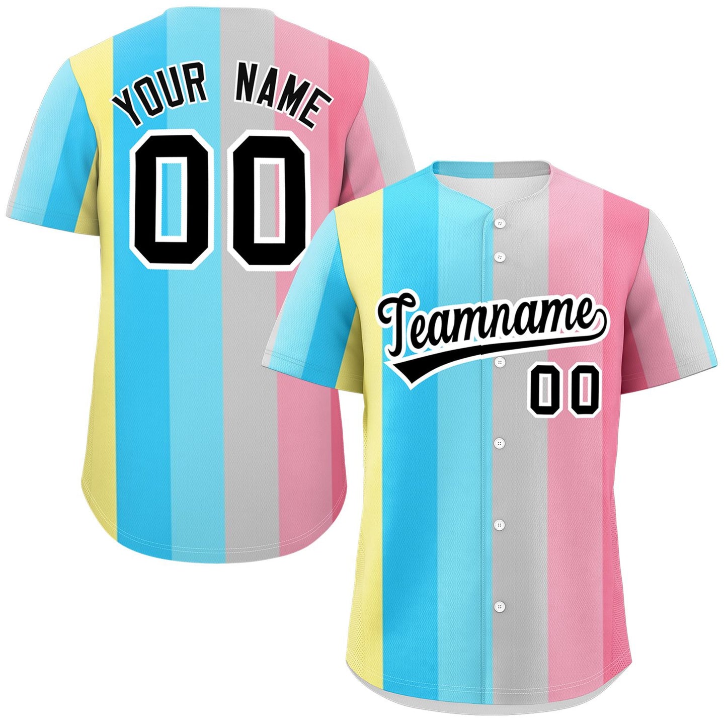 Custom Rainbow Genderflux For Pride Month Color Block Authentic Baseball Jersey