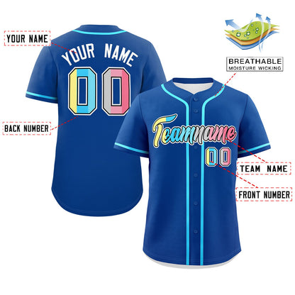 Custom Royal Genderflux For Pride Month Classic Style Authentic Baseball Jersey