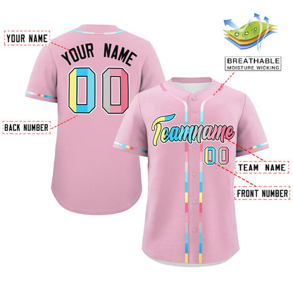 Custom Light Pink Genderflux For Pride Month Classic Style Authentic Baseball Jersey