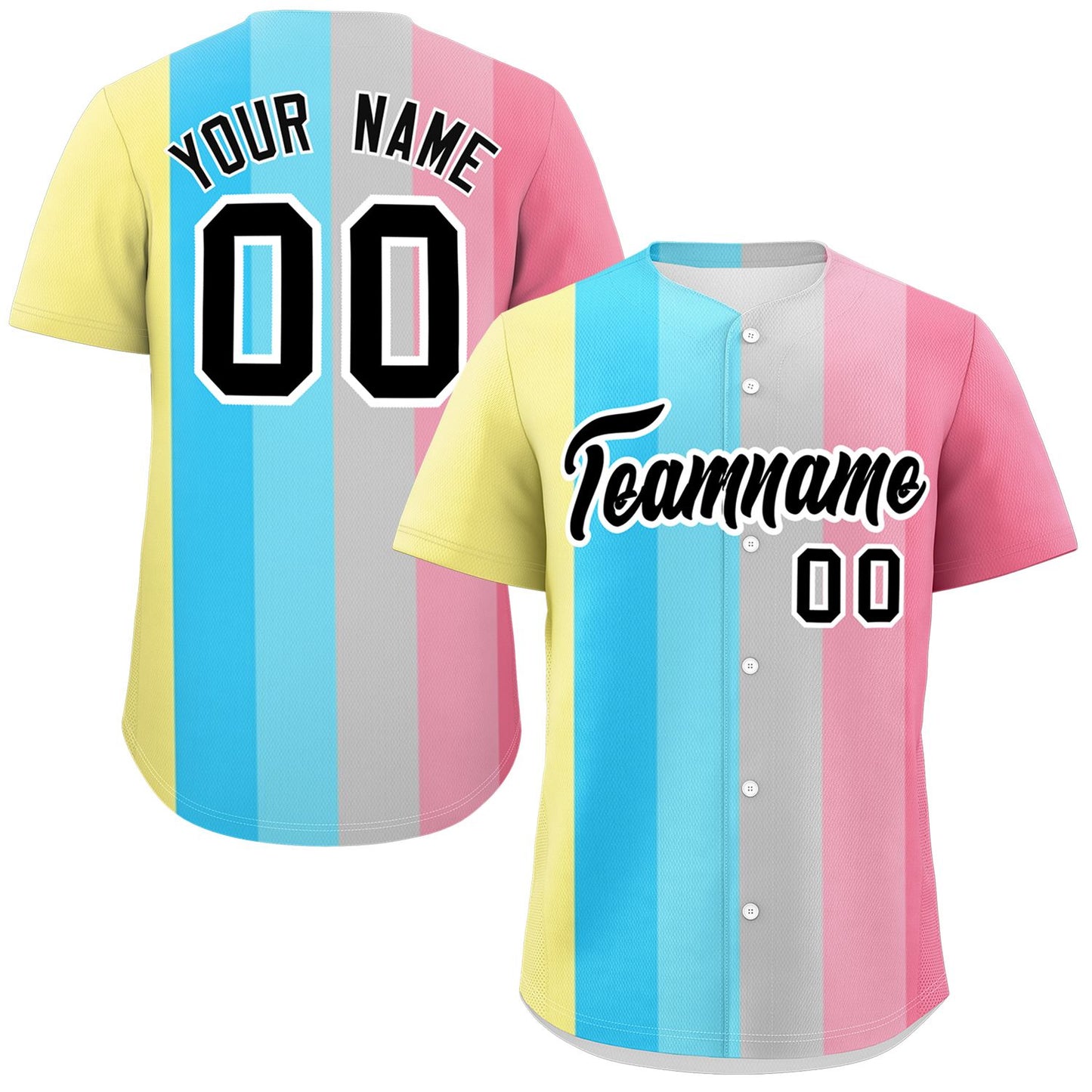 Custom Rainbow Genderflux For Pride Month Color Block Authentic Baseball Jersey