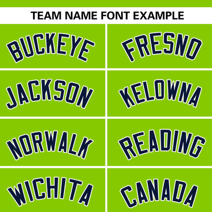 Custom Neon Green Navy Personalized Flame Graffiti Pattern Authentic Baseball Jersey