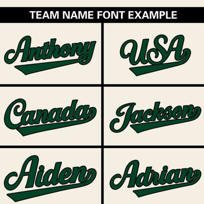 Custom Cream Green Personalized Flame Graffiti Pattern Authentic Baseball Jersey