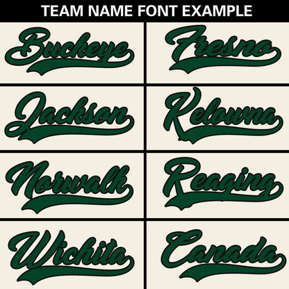 Custom Cream Green Personalized Flame Graffiti Pattern Authentic Baseball Jersey