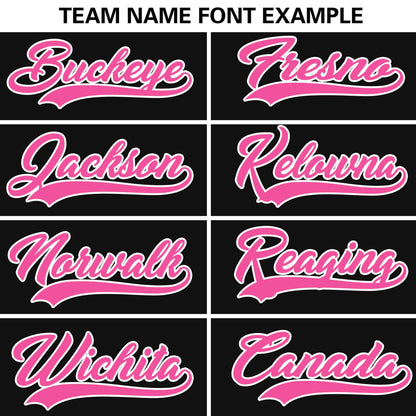 Custom Black Pink Personalized Flame Graffiti Pattern Authentic Baseball Jersey