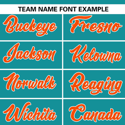 Custom Aqua Orange Personalized Flame Graffiti Pattern Authentic Baseball Jersey